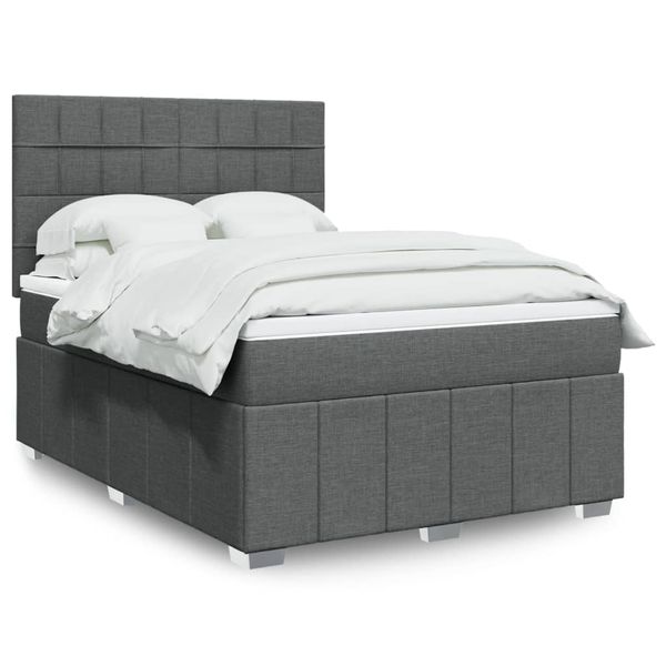 vidaXL Boxspring posteľ s matracom tmavosivá 160x200 cm látka
