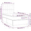 vidaXL Posteľ boxsping s matracom a LED tmavohnedá 90x190 cm látka