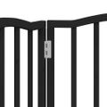 vidaXL Brána pre psa skladacia 3 panely čierna 150 cm topoľové drevo