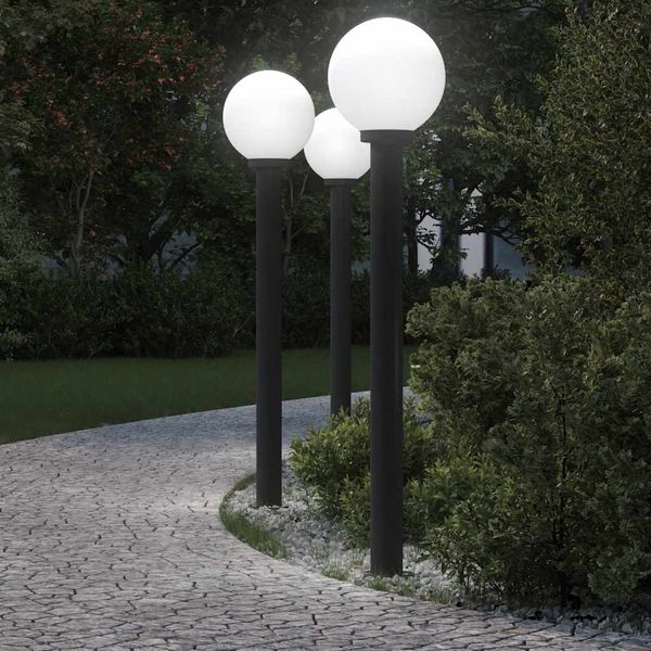 vidaXL Stĺpikové svetlá 3 ks 120 cm čierne IP44