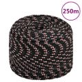 vidaXL Lodné lano čierne 6 mm 250 m polypropylén