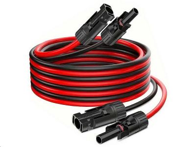 Solárny kábel 2 m predlžovací H1Z2Z2-K, 4 mm², červený + čierny s konektormi MC4