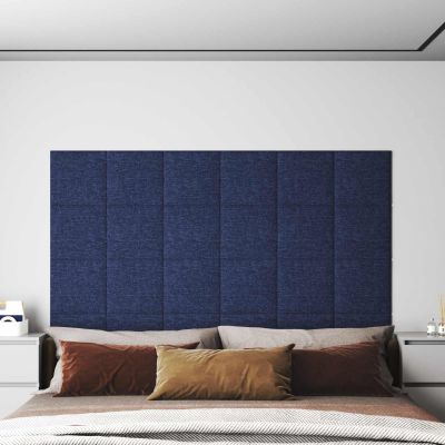 vidaXL Nástenný čelník 12 pcs 30 x 30 cm Modrá látka
