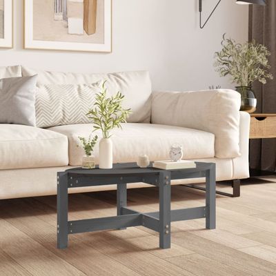 vidaXL Konferenčný stolík sivý 87x48x35 cm borovicový masív