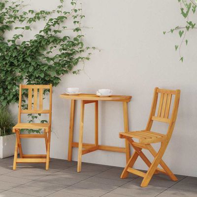vidaXL Záhradné bistro stoličky 2 ks Pevné akáciové drevo