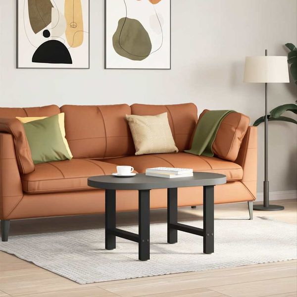 vidaXL Nohy konferenčného stolíka, čierne, 2 ks, 50 x (42-43) cm, oceľové