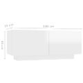 vidaXL TV skrinka s LED svetlami lesklá biela 300x35x40 cm