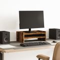 vidaXL Stojan na monitor dymový dub 42x24x16 cm kompozitné drevo