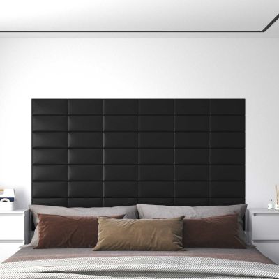 vidaXL Nástenný čelník 12 pcs 30 x 15 cm Čierny látka