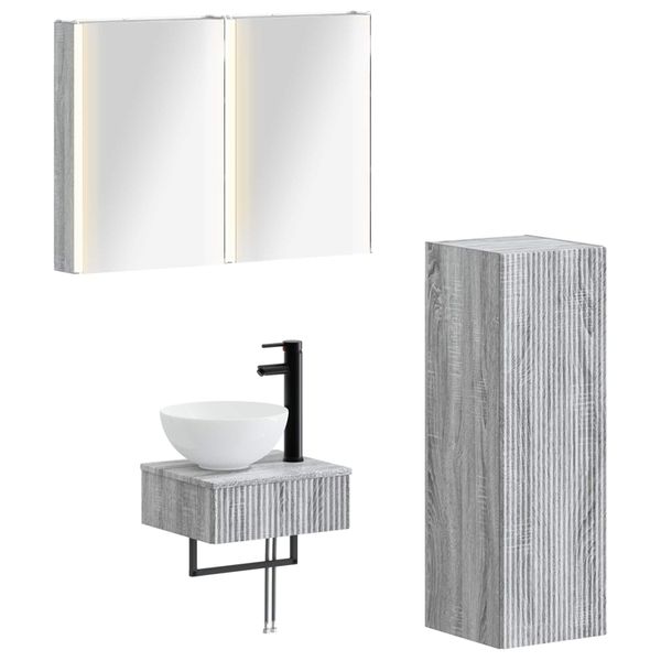 vidaXL Set kabinetov do kúpeľne 4 pcs Sivý Sonoma 43 x 11,5 x 60,5 cm