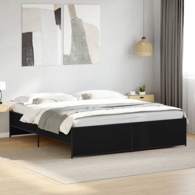 vidaXL Posteľný rám čierny 180x200 cm kompozitné drevo a kov