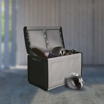 vidaXL Záhradný úložný box 96x53x57 cm 230 l sivo-čierny