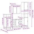 vidaXL 4-dielna sada kúpeľňového nábytku čierna kompozitné drevo