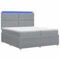 vidaXL LED boxspring posteľ s matracom Svetlosivá 200 x 200 cm Látka