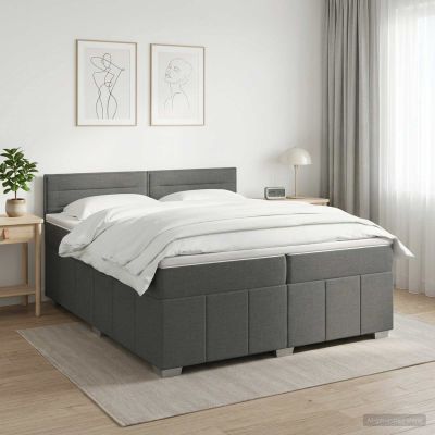 vidaXL Posteľ boxspring s matracom Tmavosivá 200 x 200 cm Látka