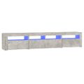 vidaXL TV skrinka s LED svetlami betónová sivá 210 x 35 x 40 cm