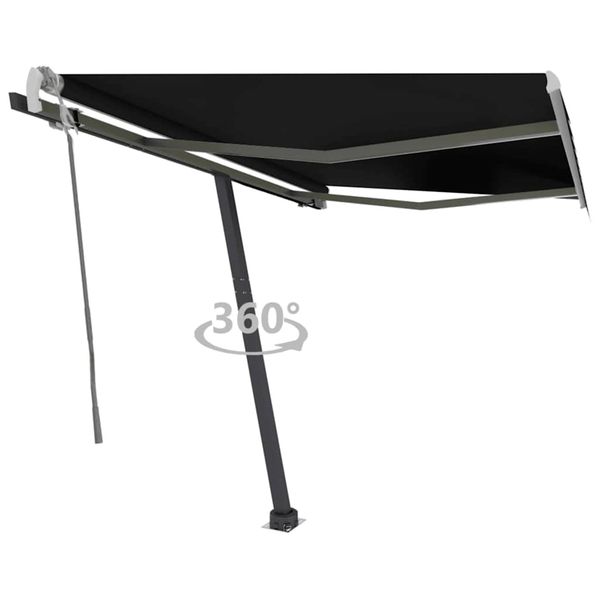 vidaXL Voľne stojaca ručne zaťahovacia markíza 350x250 cm antracitová
