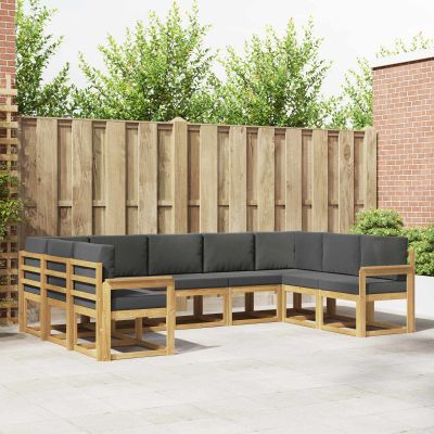 vidaXL Záhradná súprava gaučov 9 ks Biela a antracitová