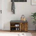 vidaXL Predsieňová lavica s vankúšom Údený Dub 80 x 38 x 46 cm