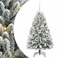 vidaXL Umelý Sklápací Vianočný Stromček 150 LED Zelená a biela 120 cm