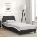 vidaXL Rám postele Dover čierno-biely 90x190 cm umelá koža
