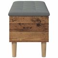 vidaXL Úložná lavička s vankúšom Staré drevo 102 x 42 x 46 cm