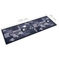 vidaXL Kuchynský koberec prateľný modrý dizajn s kávou 45x150 cm