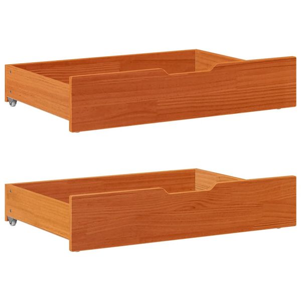 vidaXL Zásuvky pod posteľ 2 ks voskové 80x55x17 cm masívna borovica