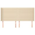 vidaXL Čelo postele so záhybmi krémový 203x16x118/128 cm látka