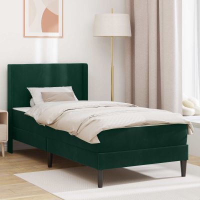 vidaXL Rám postele s matracom Tmavozelená 80 x 200 cm Zamat