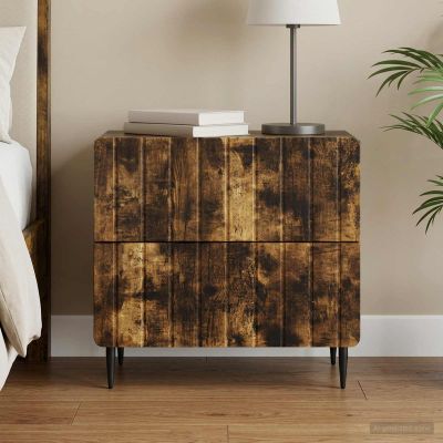 vidaXL Nočný stolík Dymový dub 62 x 34,5 x 49,5 cm Kompozitné drevo