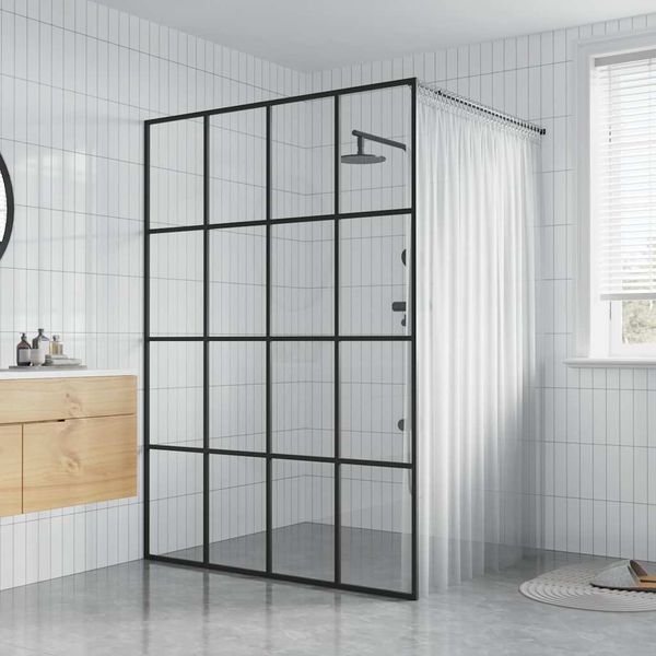 vidaXL Sprchová zástena walk-in, priehľadné tvrdené sklo 140x195 cm