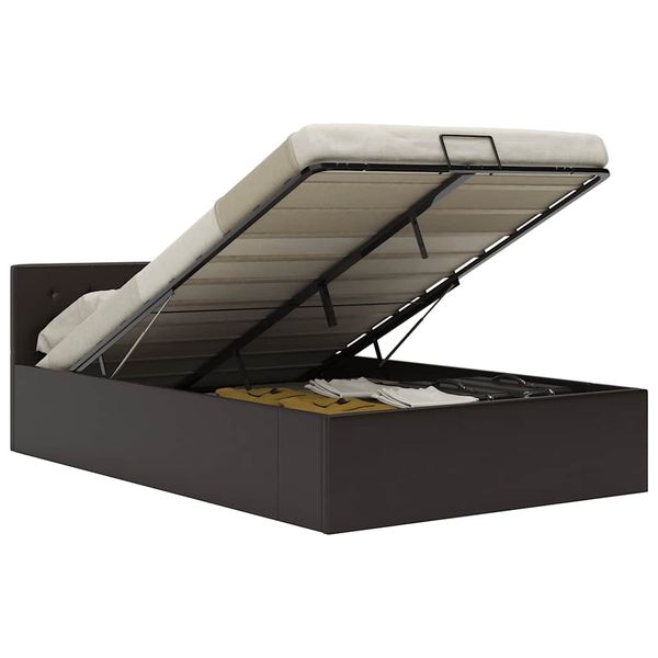 vidaXL Hydraulický posteľný rám+úložný priestor, umelá koža 120x200 cm