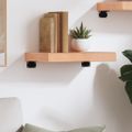 vidaXL Nástenná polica svetlohnedá 40x20x6 cm ošetrený dubový masív