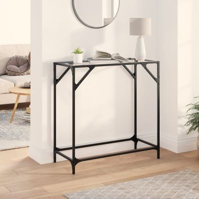 vidaXL Konferenčný stolík priehľadná sklenená doska 80x35x81 cm oceľ