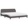 vidaXL Posteľ s matracom Dover sivá 180x200 cm umelá koža