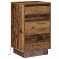 vidaXL Nočný stolík Staré drevo 39 x 34,5 x 65 cm Kompozitné drevo