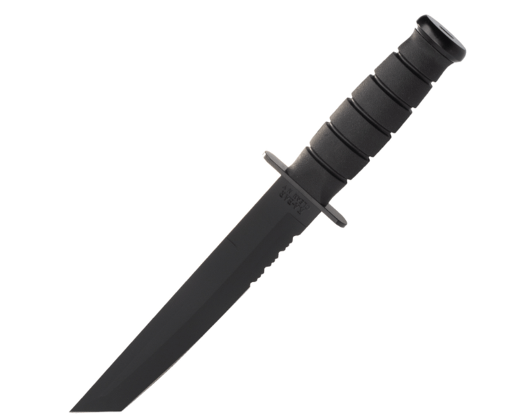 KA-BAR 1245 Black Tanto Knife taktický nôž 20,2cm, čierna, Kraton, plastové puzdro