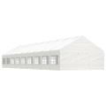 vidaXL Altánok so strechou, biely 20,07x5,88x3,75 m, polyetylén