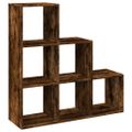 vidaXL Knižnica 3-poschodová dymový dub 99x29x99 cm kompozitné drevo