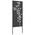 vidaXL Záhradná clona na súkromie Kvetinový Čierna 50 x 140 cm