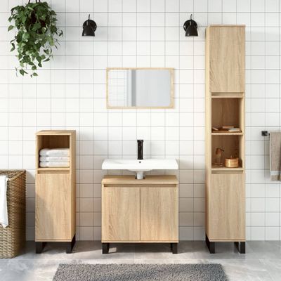 vidaXL Skrinka do kúpeľne dub sonoma 30x30x190 cm spracované drevo
