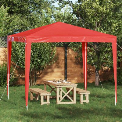 vidaXL Párty stan 250 x 250 x 240 cm Červená PE a oceľ