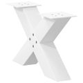 vidaXL Nohy konferenčného stolíka v tvare X, 2 ks, biele, 50 x (30-31) cm, oceľové