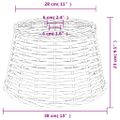 vidaXL Tienidlo na stropnú lampu hnedá Ø38x23 cm prútený