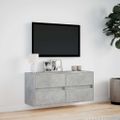 vidaXL TV nástenná skrinka s LED svetlami betónovo sivá 100x31x45 cm