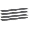 vidaXL Prídavné police 4 ks, lesklé sivé 100x20x1,5 cm, drevotrieska