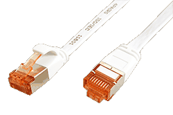 FTP patchkabel kat. 6, plochý, biely, 1,5m