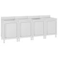 vidaXL Gastro kuchynský drez so skrinkou 240x60x96 cm nehrdzavejúca oceľ