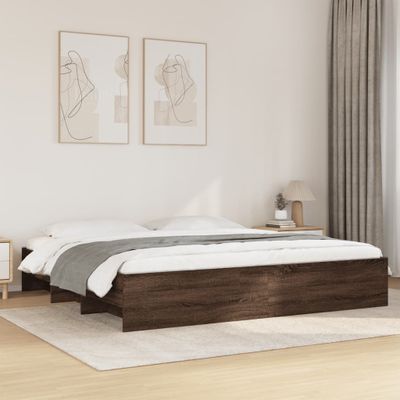 VidaXL Rám postele bez matraca Dub hnedý 200x200 cm Konštrukcia dreva